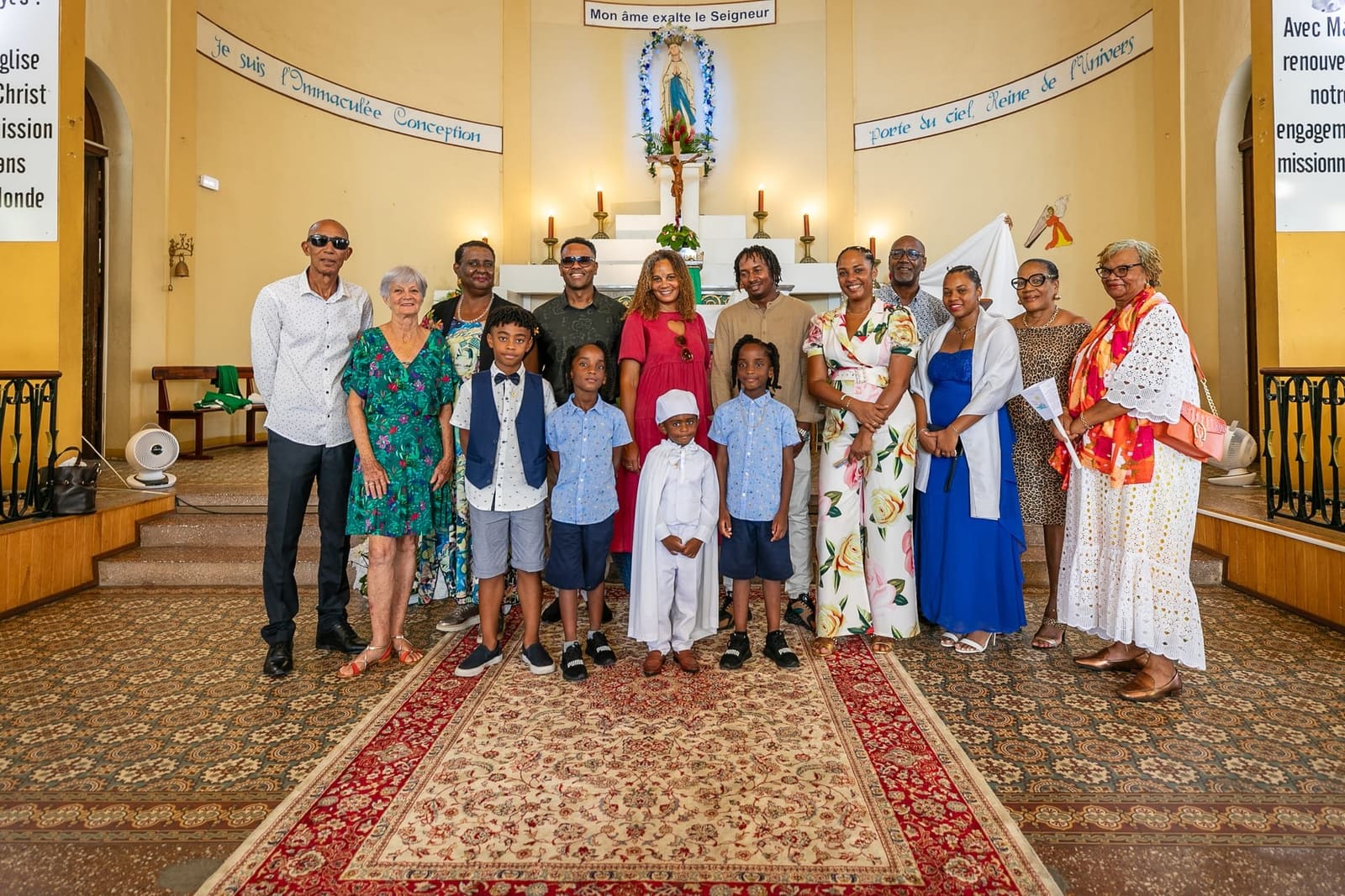 Bénédiction lors du baptême en Guadeloupe