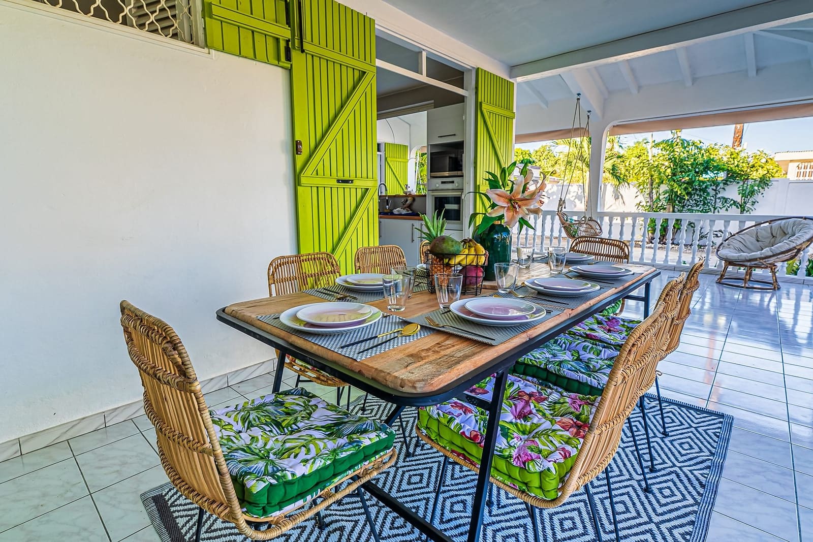 Chambre lumineuse villa Guadeloupe